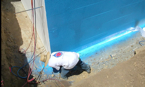 Block wall waterproofing photo